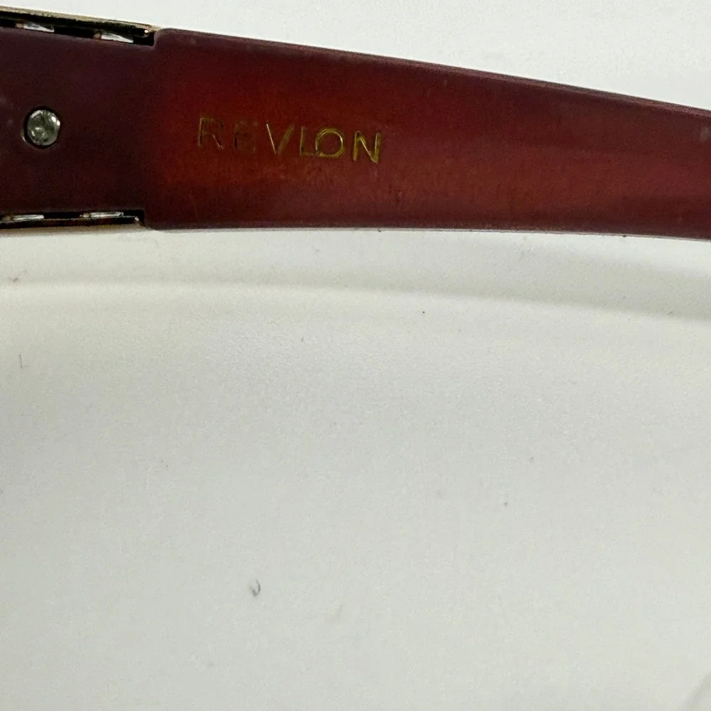 Revlon Womens Sunglasses‎ Red Tortoise Rectangle OL1214 RVN 37 Gold Detail 21729